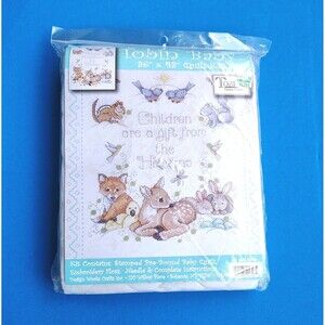 Tobin Baby Quilt Stamped Cross Stitch Kit Children Are a Gift From the Heavens